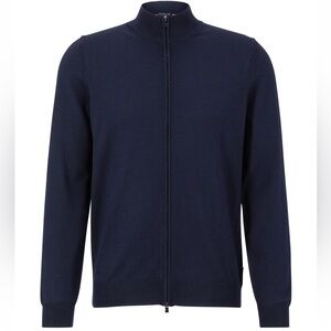 Hugo Boss Dark Blue Zip-Up Wool Sweater. Original size is M, but fits like XS!!!